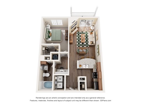 A2 Floor Plan at Rose Heights Apartments, Raleigh